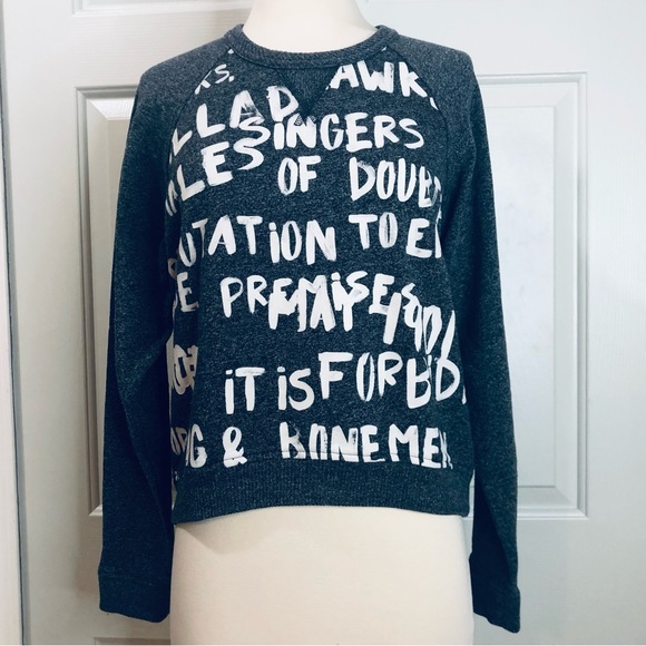 Rag & Bone Jean Graffiti Scoop Neck Sweater Size M - Picture 2 of 8